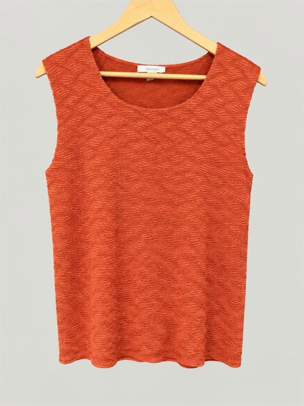 dressbarn Orange Textured Sleeveless Tank - XL